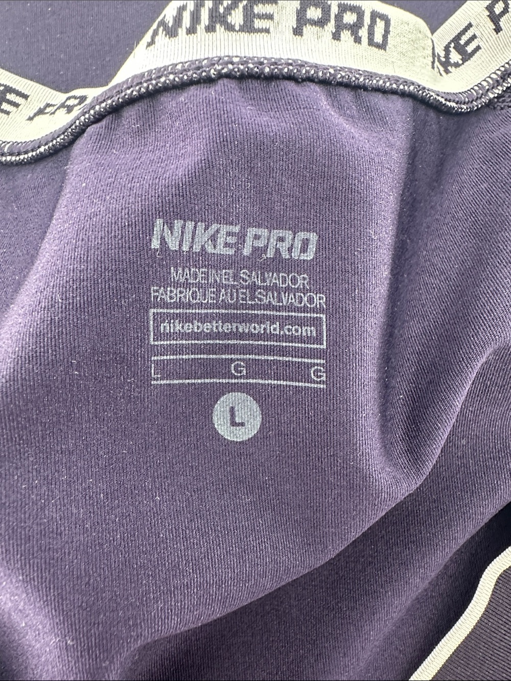 Nike Purple V-Neck Short Sleeve Performance Tee - Picture 3 of 4